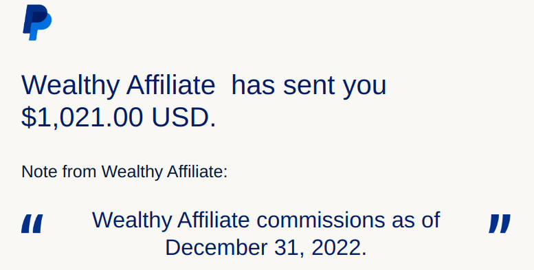 Wealthy Affiliate Payment Proof
